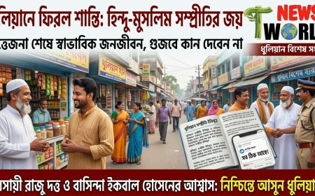 ধুলিয়ানে পরিস্থিতি এখন সম্পূর্ণ স্বাভাবিক, সাধারণ জনজীবন স্বাভাবিক ছন্দে ফিরে এসেছে