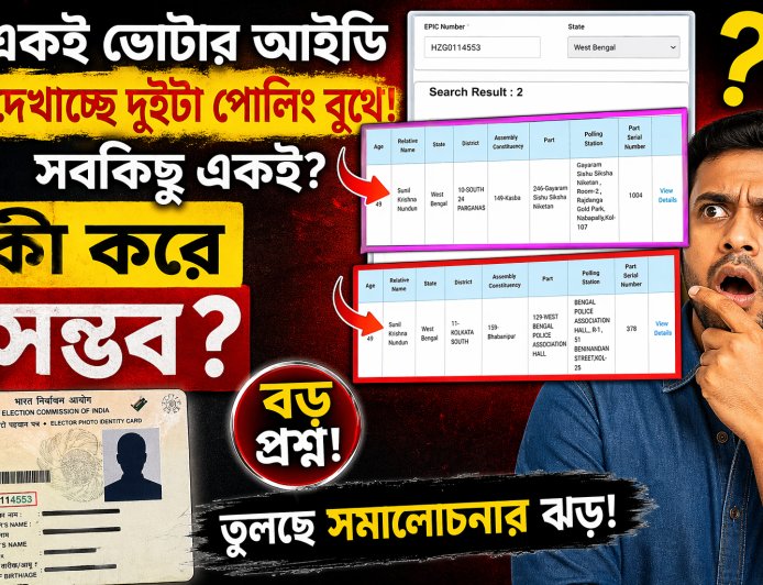 ভোটার লিস্টে বড় কেলেঙ্কারি? একই EPIC নম্বরে দুই জায়গায় নাম!