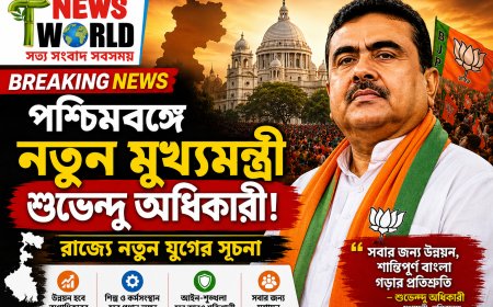 পশ্চিমবঙ্গে রাজনৈতিক পালাবদল: নতুন মুখ্যমন্ত্রী শুভেন্দু অধিকারী