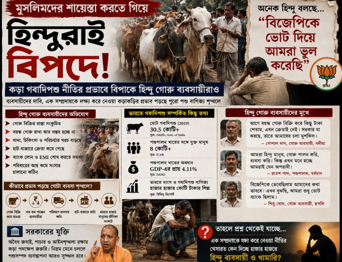 “মুসলিমদের লক্ষ্য করে নেওয়া নীতির প্রভাব কি হিন্দু গোরু ব্যবসায়ীদের ওপরও পড়ছে?”