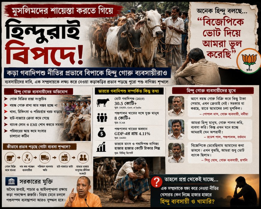 “মুসলিমদের লক্ষ্য করে নেওয়া নীতির প্রভাব কি হিন্দু গোরু ব্যবসায়ীদের ওপরও পড়ছে?”